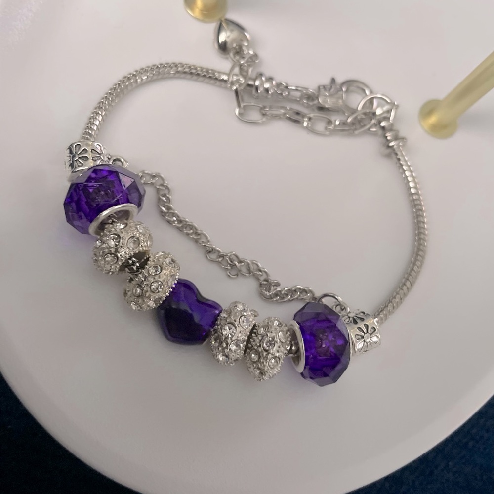 Purple Class charm bracelet